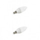 Lot de 2 ampoules led flamme e14 4 watt (eq. 30 watt) - couleur - blanc chaud 3000°k