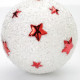 Boule de noël blanche paillettée avec étoiles blanc 