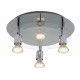 Brilliant ag g94404a15 virginia plafonnier led à 3+1 lumières métal/verre 3 w integrated chrome [classe énergétique a+]