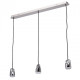 Suspension chromée techno 3 ampoules 195 cm
