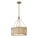 Suspension cylindrique arabesque, feuilles d'argent