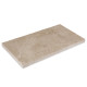 Margelle de piscine 61x33x3cm travertin beige mix 1er choix bord droit