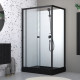 Cabine de douche rectangulaire 110x80x197 cm - Portes coulissantes - Receveur Noir Mat - ELEMENTARY Aurlane - CAB291