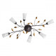 Plafonnier marron flora 6 ampoules 20 cm