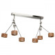 Suspension argentée megapolis 6 ampoules 54 cm