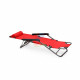 Transat chaise longue jardin plage 3 positions       rouge 
