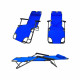 Transat chaise longue jardin plage 3 positions       bleu