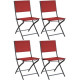 Chaise pliante en acier et toile dream (lot de 4) - Couleur au choix Gris-Rouge