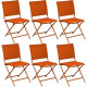 Chaise pliante en acier et toile globe (lot de 6) - Couleur au choix Orange