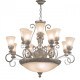 Chandelier argentée country 16 ampoules 245 cm