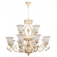 Chandelier beige country 12 ampoules 230 cm