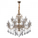 Chandelier doré crystal 12 ampoules 130 cm