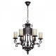Chandelier marron country 6 ampoules 190 cm
