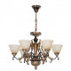 Chandelier marron country 6 ampoules 210 cm