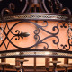 Chandelier marron country 6 ampoules 220 cm 