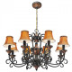 Chandelier marron country 8 ampoules 220 cm