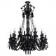 Chandelier noir classic 18 ampoules 170 cm