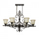 Chandelier noir country 6 ampoules 205 cm