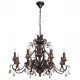Chandelier noir country 8 ampoules 225 cm