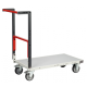 Chariot FLAT-PACK™ dossier repliable 850 x 500 mm plateau mélaminé roues TPE 250 kg - 804721121