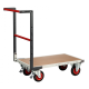 Chariot FLATPACK™ dossier fixe 850 x 500 mm plateau médium roues CC 400 kg - 804721230