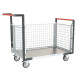 Chariot modulaire grillagé 2 dossiers + 1 ridelle plateau tôle galva 1000 x 600 mm 250 kg - 806724254