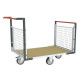 Chariot modulaire grillagé 2 dossiers plateau bois 1200 x 800 mm roues losange 500 kg - 806724742