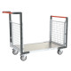 Chariot modulaire grillagé 2 dossiers plateau tôle galva 1000 x 600 mm 250 kg - 806724252