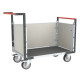 Chariot modulaire PP alvéolaire 2 dossiers + 1 ridelle plateau bois avec tapis caoutchouc 1000 x 600 mm 500 kg - 806724594
