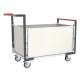 Chariot modulaire PP alvéolaire 2 dossiers + 2 ridelles plateau tôle galva 1000 x 600 mm 250 kg - 806724285