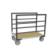 Chariot modulaire tube 2 ridelles plateau bois 1200 x 800 mm roues rectangle 500 kg - 806724613