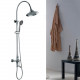 Colonne de douche & bain bec incurvé style antique chromée