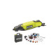 Coffret outils multifonctions ryobi 150w - 115 accessoires - arbre flexible - support télescopique eht150v