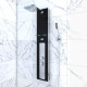 Colonne de douche à hydromassage 22x125cm - Verre trempé avec plaque Inox- ALPHA BLACK0 Aurlane - COL044