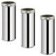 Lot de 3 tdpi500 conduit double paroi isolé polycombustible longueur 50 cm    inox   ø100