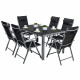 Cordoba plus salon de jardin 6 chaises + table alu      noir