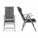 Cordoba plus salon de jardin 6 chaises + table alu      noir 