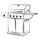Housse 90 grammes grise pour barbecue rectangulaire 90x70xh70 cm 
