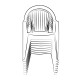 Housse 90 grammes grise pour chaises empilables ou fauteuil 70x70xh110 cm 