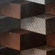 Papier peint intissé vinyle - Effet 3D - Modèle cube profil marron 
