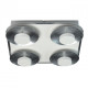 Plafonnier argenté techno 4 ampoules 7.5 cm