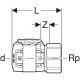 Raccord FlowFit filetage femelle - DN. 65 - Ø 75 mm x Rp. 2 1/2'' - GEBERIT - 620.407.00.1 