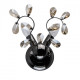 Applique murale grise flora 2 ampoules 31 cm