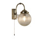 Applique belvue, en laiton antique et verre, 1 ampoule