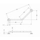 Barre d'appui coudée inox 135°400x400 mm AKW - 01263-LS 