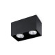 Plafonnier noir tecto 2 ampoules