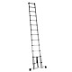 Echelle télescopique aluminium anodisé 13 échelons 150 kg - 835007802