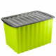 Boite de rangement verte 58l avec couvercle