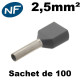 Embouts de câblage double pour fil souple de 1,5 à 50mm² double embout - Couleur au choix