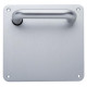 Ensemble aluminium type vittel béquille 1380 plaque carrée de 170 x 170 en 2 mm clé l anodisé argent